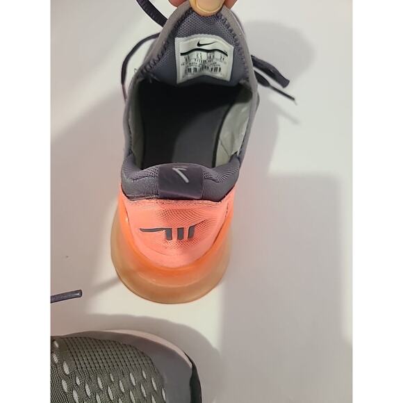 Nike Air Max 270 Women's Shoes Size 6Y Gray/Orange/White - Picture 6 of 12